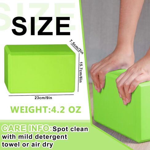10 Pcs Yoga Blocks Bulk EVA Foam Blocks High Density Foam Brick Yoga Accessories, Improve Strength and Aid Balance and Flexibility, Supportive Soft Non Slip Surface for Pilates (Green) in Saudi Arabia