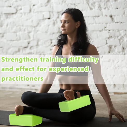10 Pcs Yoga Blocks Bulk EVA Foam Blocks High Density Foam Brick Yoga Accessories, Improve Strength and Aid Balance and Flexibility, Supportive Soft Non Slip Surface for Pilates (Green) in Saudi Arabia
