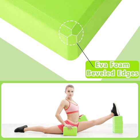 10 Pcs Yoga Blocks Bulk EVA Foam Blocks High Density Foam Brick Yoga Accessories, Improve Strength and Aid Balance and Flexibility, Supportive Soft Non Slip Surface for Pilates (Green) in Saudi Arabia