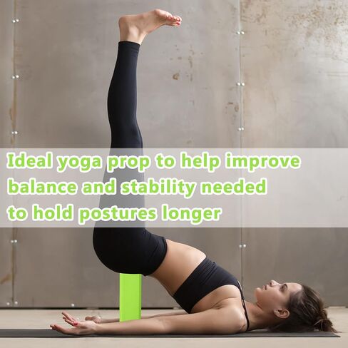 10 Pcs Yoga Blocks Bulk EVA Foam Blocks High Density Foam Brick Yoga Accessories, Improve Strength and Aid Balance and Flexibility, Supportive Soft Non Slip Surface for Pilates (Green) in Saudi Arabia