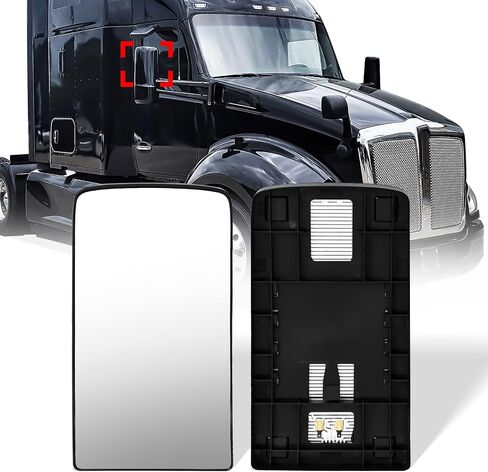 زجاج مرآة سفلي لزجاج Kenworth T680 T880 الصغير مع تسخين تذويب، الجانب العالمي للسائق/الأيسر والراكب/الأيمن in Kuwait