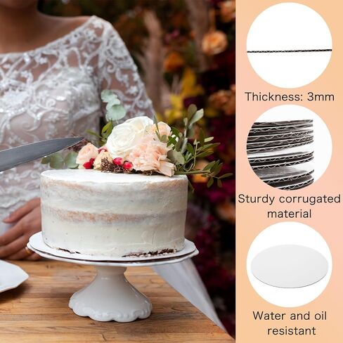 Yolev 10 PCS Round Cake Boards 10 Inch Food-Graded Cardboard Cake Plate White Cake Rounds Cake Base Waterproof and Oil-proof Cake Tray Cake Circles for Cake DIY, Dessert and Crafts Display in Saudi Arabia