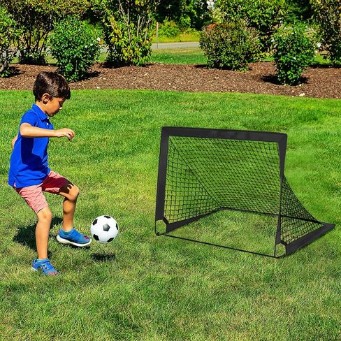 أهداف كرة القدم، مجموعة أهداف كرة القدم المحمولة القابلة للطي للأطفال في الهواء الطلق من FOME للفناء الخلفي 2 مجموعة شبكة كرة قدم 4x3 قدم، 12 مخاريط كرة قدم، سلم خفة الحركة وحقيبة حمل، معدات تدريب كرة القدم للأطفال الصغار in Kuwait