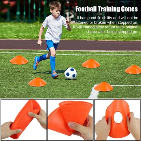 أهداف كرة القدم، مجموعة أهداف كرة القدم المحمولة القابلة للطي للأطفال في الهواء الطلق من FOME للفناء الخلفي 2 مجموعة شبكة كرة قدم 4x3 قدم، 12 مخاريط كرة قدم، سلم خفة الحركة وحقيبة حمل، معدات تدريب كرة القدم للأطفال الصغار in Kuwait