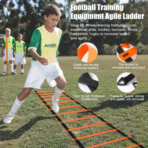 أهداف كرة القدم، مجموعة أهداف كرة القدم المحمولة القابلة للطي للأطفال في الهواء الطلق من FOME للفناء الخلفي 2 مجموعة شبكة كرة قدم 4x3 قدم، 12 مخاريط كرة قدم، سلم خفة الحركة وحقيبة حمل، معدات تدريب كرة القدم للأطفال الصغار in Kuwait