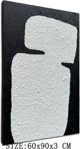 zoinart اليدوية أبيض وأسود الشاطئ جدار الفن 24x36 بوصة الحديثة مجردة البحر جدار الفن الكوارتز الرمال محكم جدار اللوحة لغرفة المعيشة غرفة نوم جدار ديكور in Kuwait