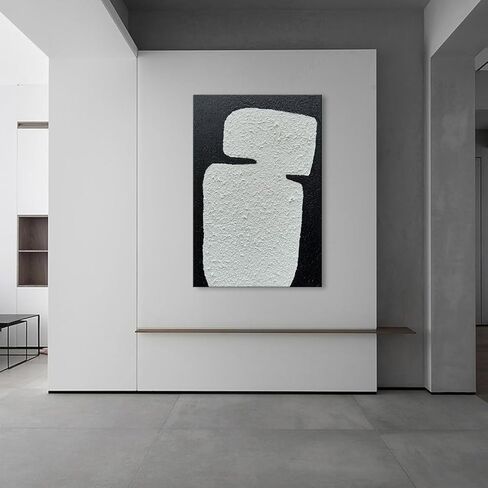 zoinart اليدوية أبيض وأسود الشاطئ جدار الفن 24x36 بوصة الحديثة مجردة البحر جدار الفن الكوارتز الرمال محكم جدار اللوحة لغرفة المعيشة غرفة نوم جدار ديكور in Kuwait