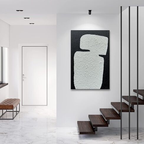 zoinart اليدوية أبيض وأسود الشاطئ جدار الفن 24x36 بوصة الحديثة مجردة البحر جدار الفن الكوارتز الرمال محكم جدار اللوحة لغرفة المعيشة غرفة نوم جدار ديكور in Kuwait