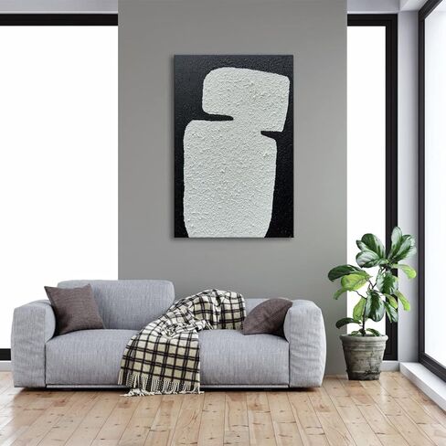 zoinart اليدوية أبيض وأسود الشاطئ جدار الفن 24x36 بوصة الحديثة مجردة البحر جدار الفن الكوارتز الرمال محكم جدار اللوحة لغرفة المعيشة غرفة نوم جدار ديكور in Kuwait