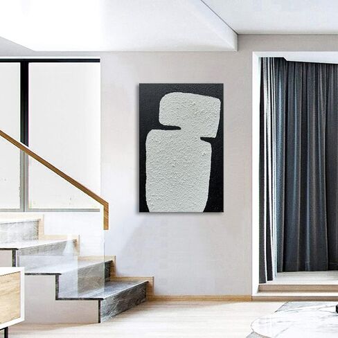 zoinart اليدوية أبيض وأسود الشاطئ جدار الفن 24x36 بوصة الحديثة مجردة البحر جدار الفن الكوارتز الرمال محكم جدار اللوحة لغرفة المعيشة غرفة نوم جدار ديكور in Kuwait