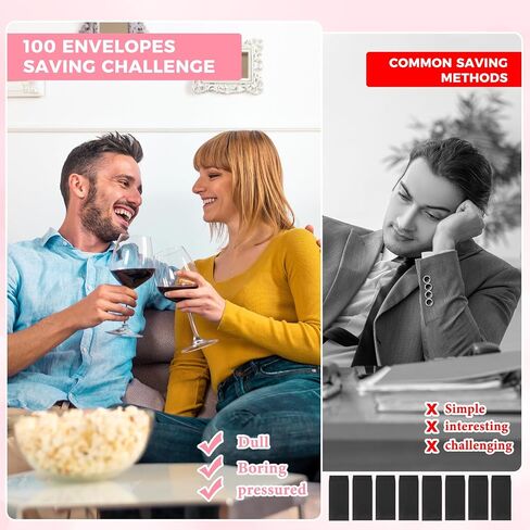 مجموعة تحدي توفير المال 100 ظرف، وفر 5050 دولارًا في مجموعة 100 يوم، مجموعة 100 ظرف نقدي ومجموعة صندوق منظم، توفير المال 100 ظرف للتحدي النقدي، فكرة هدية المال (أرجواني) in Saudi Arabia