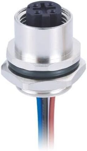 M12 Assembly Cable Screw Mounting M16 Thread with Wire AWG26 1M Shield (A Code 12 Pin Female Back Mount) in Saudi Arabia