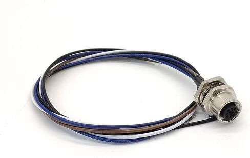 M12 Assembly Cable Screw Mounting M16 Thread with Wire AWG26 1M Shield (A Code 12 Pin Female Back Mount) in Saudi Arabia