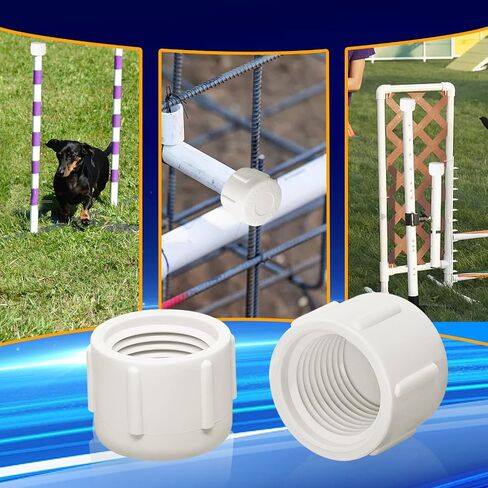 15 قطعة من قابس غطاء نهاية الأنبوب الأبيض PVC، محول تركيب وصلة توصيل الأنابيب البلاستيكية 1/2in NPT، موصل غطاء نهاية الماء الملولب PVC in Saudi Arabia