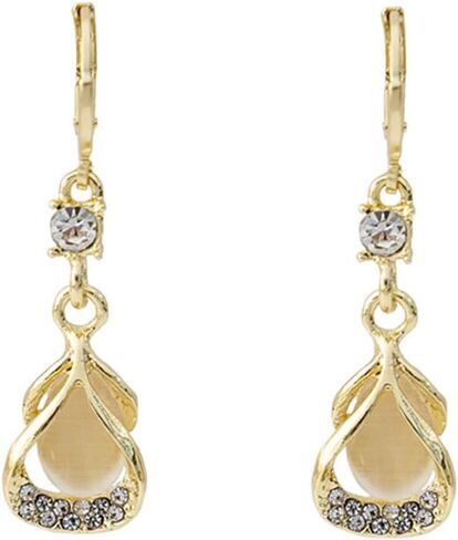 Crystal Earrings for Women Silver Dangle Drop Earrings Sparkly Rhinestone Earrings Long Tear Drop Earrings Danity Wedding Prom Party Jewelry Present in Saudi Arabia