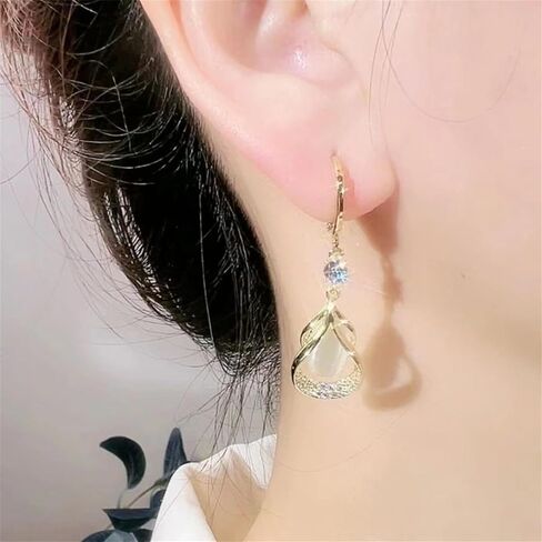 Crystal Earrings for Women Silver Dangle Drop Earrings Sparkly Rhinestone Earrings Long Tear Drop Earrings Danity Wedding Prom Party Jewelry Present in Saudi Arabia