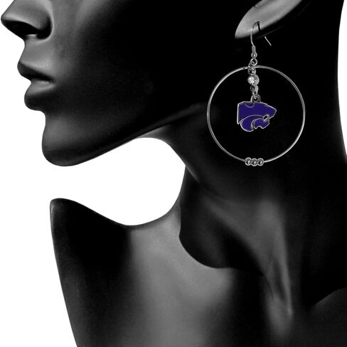 NCAA Memphis Tigers Hoop Earrings, 2", Blue in Saudi Arabia