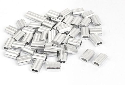 uxcell 1/8" Aluminum Sleeves Clip Loop Sleeve Cable Crimp Wire Rope 50 Pcs in Saudi Arabia