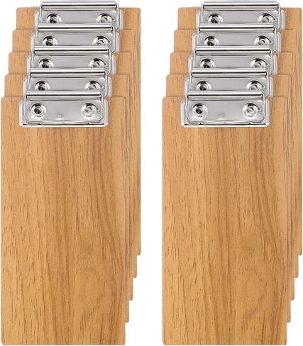 PATIKIL Check Presenters for Restaurants, 10Pcs Mini Clipboard Wood Check Holder Half Page Menu Holder for Restaurant Cafe Waitress Guest Check Server, Wood in Saudi Arabia
