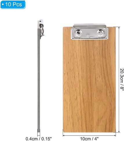 PATIKIL Check Presenters for Restaurants, 10Pcs Mini Clipboard Wood Check Holder Half Page Menu Holder for Restaurant Cafe Waitress Guest Check Server, Wood in Saudi Arabia