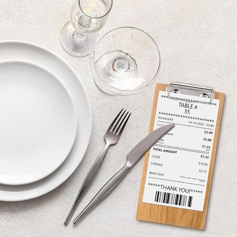 PATIKIL Check Presenters for Restaurants, 10Pcs Mini Clipboard Wood Check Holder Half Page Menu Holder for Restaurant Cafe Waitress Guest Check Server, Wood in Saudi Arabia