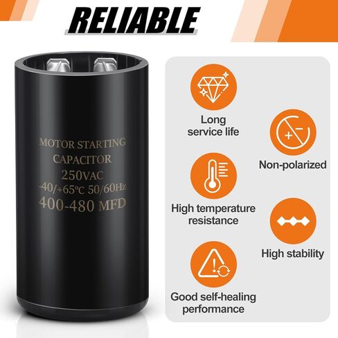 400-480 uf/MFD 250V VAC 50/60 Hz AC Electric Round Start Capacitor Universal Replacement for Electric Motor Applications in Kuwait