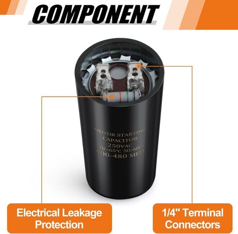 400-480 uf/MFD 250V VAC 50/60 Hz AC Electric Round Start Capacitor Universal Replacement for Electric Motor Applications in Kuwait