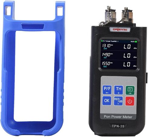 جهاز اختبار عداد الطاقة TPN-35 PON 1310 1490 1550nm(-50 إلى +23 ديسيبل متر) FTTX ONT OLT جهاز كشف شبكة PON المحمول عبر الإنترنت مع محول FC SC UPC لـ EPON/GPON، أزرق in Kuwait