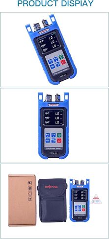 جهاز اختبار عداد الطاقة TPN-35 PON 1310 1490 1550nm(-50 إلى +23 ديسيبل متر) FTTX ONT OLT جهاز كشف شبكة PON المحمول عبر الإنترنت مع محول FC SC UPC لـ EPON/GPON، أزرق in Kuwait