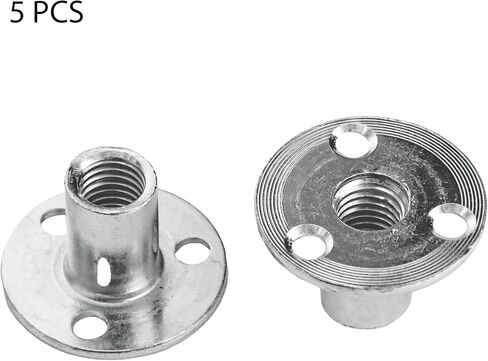 5Pcs M12 Tee Nut Carbon Steel T-Nuts Furniture Hardware Flange Insert Female Thread with Round Base 5pcs (M12) in Saudi Arabia