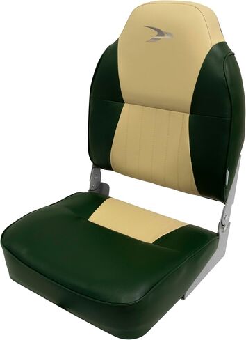 Wise 8WD640PLS-671 Lund Style High Back Boat Seat, Sand/Green in Saudi Arabia