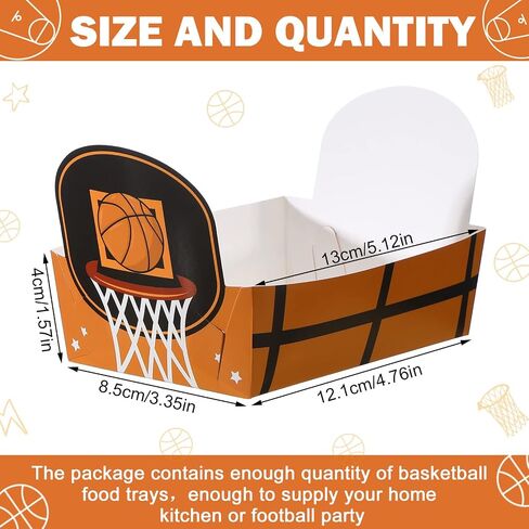 Hoolerry 2lb Sports Ball Party Decorations Paper Food Trays Disposable Food Boats Serving Trays Ball Theme Birthday Party Decorations Supplies(Orange Football Style, 120 Pcs) in Saudi Arabia