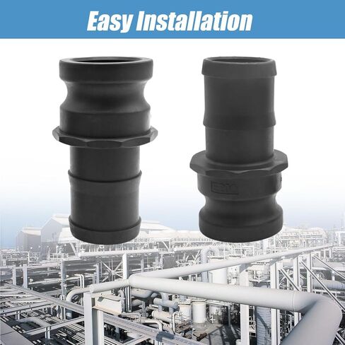 2Pcs E-200 2 Inch Camlock Coupling Kit, Polypropylene External Camlock with External Threads, Suitable for Industrial Chemical Pipelines in Saudi Arabia