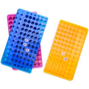 3 Pack Double-Panel Test Tube Rack - 84+102 Positions, Holds 0.2-5ml Tubes, Numerical Markings for Easy Identification.