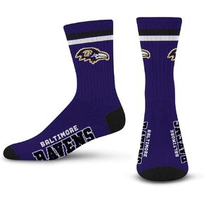 FBF - NFL 2 Stripe Deuce Team Logo Youth Size Kids Crew Socks Approx. 4-8 years old