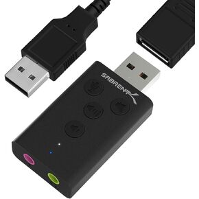 SABRENT Aluminum USB External 3D Stereo Sound Adapter for Windows and Mac. Plug and Play No Drivers Needed. [Silver] (AU-DDAS)