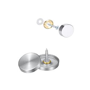 16PCS Pieces of 0.75 inch Diameter Brushed Stainless Steel Decorative Cover Nails (Sturdy Brass Structure) Mirror Screw Fasteners