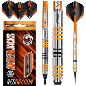 RED DRAGON Amberjack Series Softip Professional Darts 18 g Darts Set with Flights and Shafts