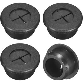 uxcell 4 Pcs Cable Cord Grommet, 1-3/8 Inch (35mm) Desk Grommet Flexible Rubber Grommets Wire Hole Cover Pass Through for Office Computer Desk Wire Organizer, Black