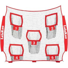Football Throwing Net Replacement (NET ONLY) - 7 X 7 ft Football Net Replacement for Throwing Practice 5 Target Pockets Football Target Net Replacement Football Throwing Training Equipment