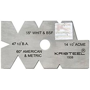 KRISTEEL SHINWA SCREW THREAD CUTTING GAUGE STAINLESS STEEL 14.1/2,47.1/2, 55, 60 DEGREE ANGLE - BSF BSW BA MM NF NC