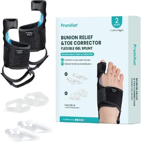 Bunion Corrector Women & Men Big Toe: 1 Pair Bunion Splint Brace - Adjustable Bunion Correction with Soft Gel - Bunion Pads for Pain Relief - Toe Straightener with Non-Slip Strap