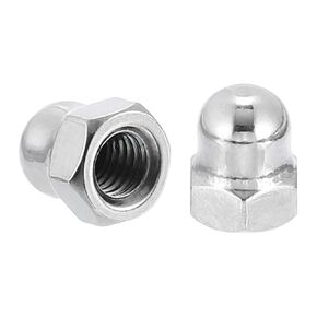uxcell M5x0.8 Acorn Cap Nuts, 100Pcs 316 Stainless Steel Dome Cap Head Acorn Nut Hardware Nuts for Bolt Cover, Silvery