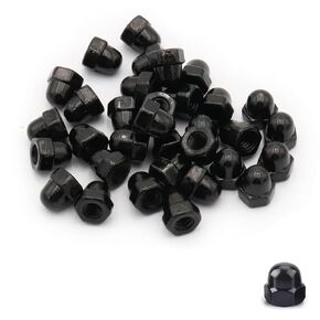 60pcs Acorn Cap Nuts, M4 Thread Dia Acorn Cap Nut, 304 Stainless Steel (Black)