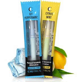 Cigtrus Smokeless Air Inhaler - Smoking Alternative, Tobacco-Free, Nicotine-Free, & Non-Electric, Oral Fixation Relief - Quit Smoking Aid & Vaping Aid, 2 Pack (ICY Peppermint & Fresh Spearmint)