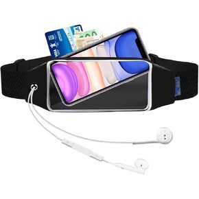 Running Belt for Women Men, Fanny Pack, Belt Bag, Money Belt, Waterproof Workout Waist Pouch Phone Holder with Touchscreen, Gym Running Gift Gear Accessories fits Phones UP to 6.5", Blue