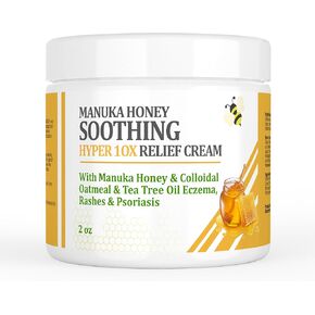 Manuka Honey Tea Tree Draw Salve Cream, Seborrheic Dermatitis, Eczema, Rosacea, Psoriasis, Folliculitis, Dry Scalp, Dandruff, Anti-Itch for Soothing Relief, Irritated Skin, 2 Ounce-1pack