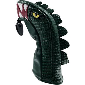 Golf Club Green Cartoon Tyrannosaurus Rex Driver, Fairway Wood and Hybrid Head Cover Dinosaur Shaped PU Leather Headcover