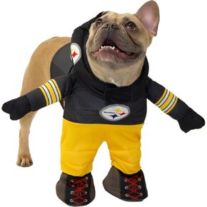 NFL Pittsburgh Steelers Officially Licensed Running Dog Costume by MODERN HERO Includes 2 pc Set - Bodysuit and Hat (Black, Large, Pittsburgh Steelers)