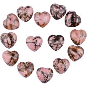 mookaitedecor 0.98 Inch African Jade Crystal Heart Shaped Worry Stone Pack of 5, Carved Pocket Palm Stones for Chakra Reiki Healing Decoration